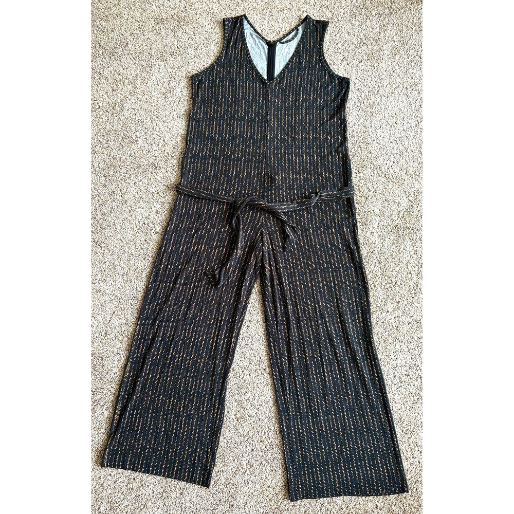 Soft Surroundings Jumpsuit Womens Medium Sleeveless Wide Leg Belted Modal Flowy